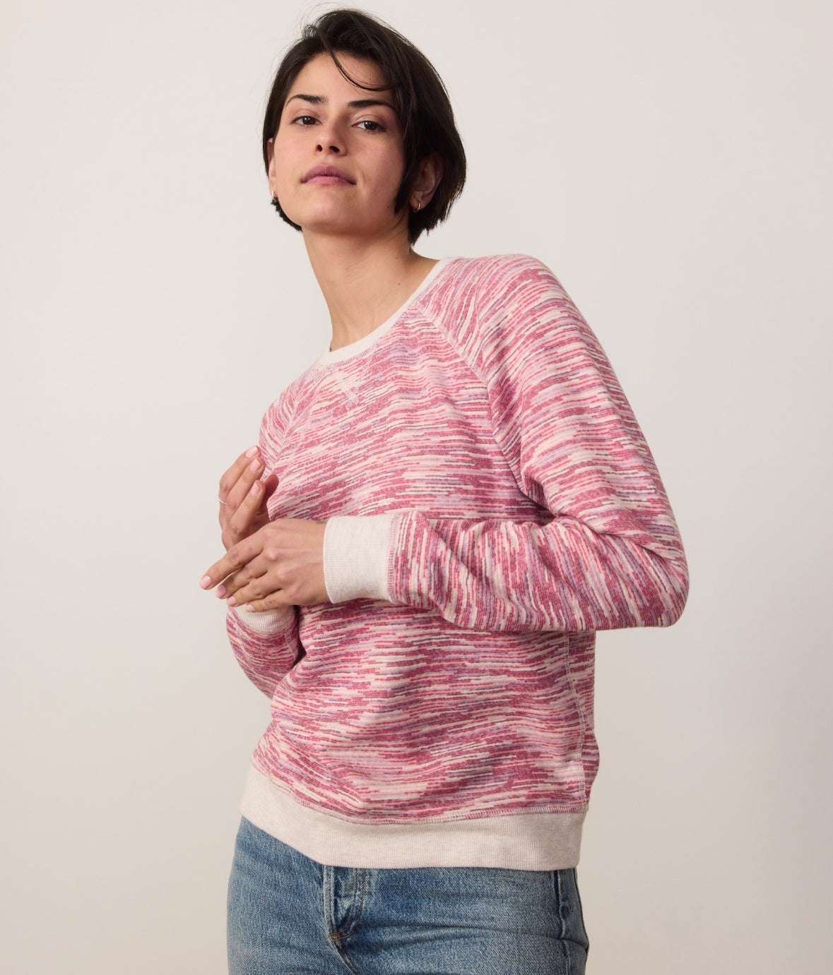 Reversible Raglan Space Dye Top Rose - Stylish In The Saddle