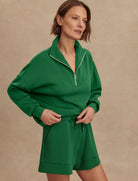Verdant Hawley Half Zip Sweat - Stylish In The Saddle