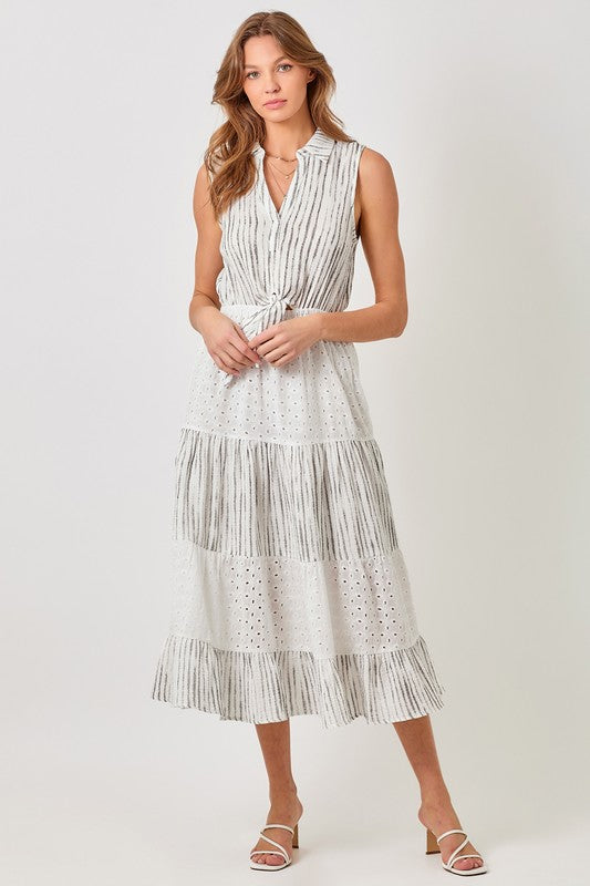 Mixed Media Flowy Dress - Stylish In The Saddle