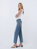 High Rise Patch Pocket Jeans