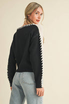 WHIP STITCH TWO-TONE SWEATER MSW11155 - Stylish In The Saddle