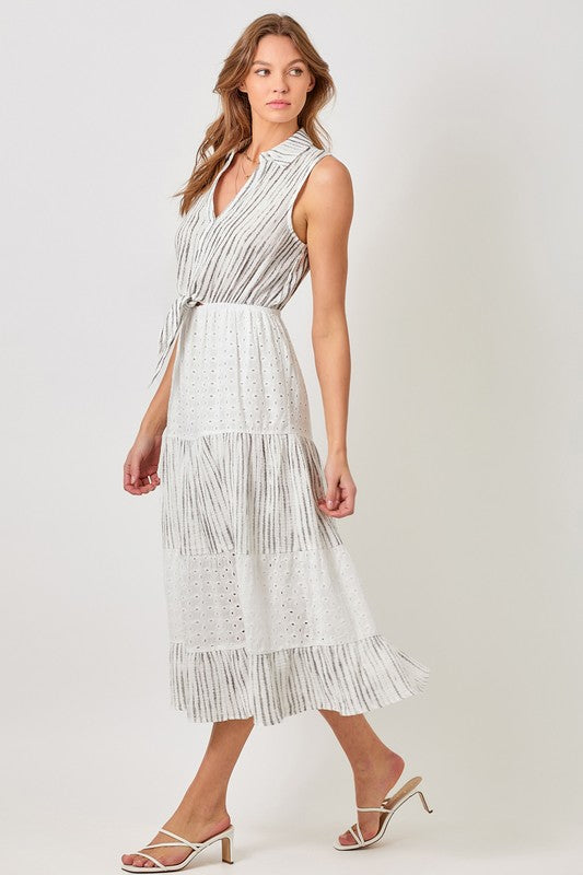 Mixed Media Flowy Dress - Stylish In The Saddle