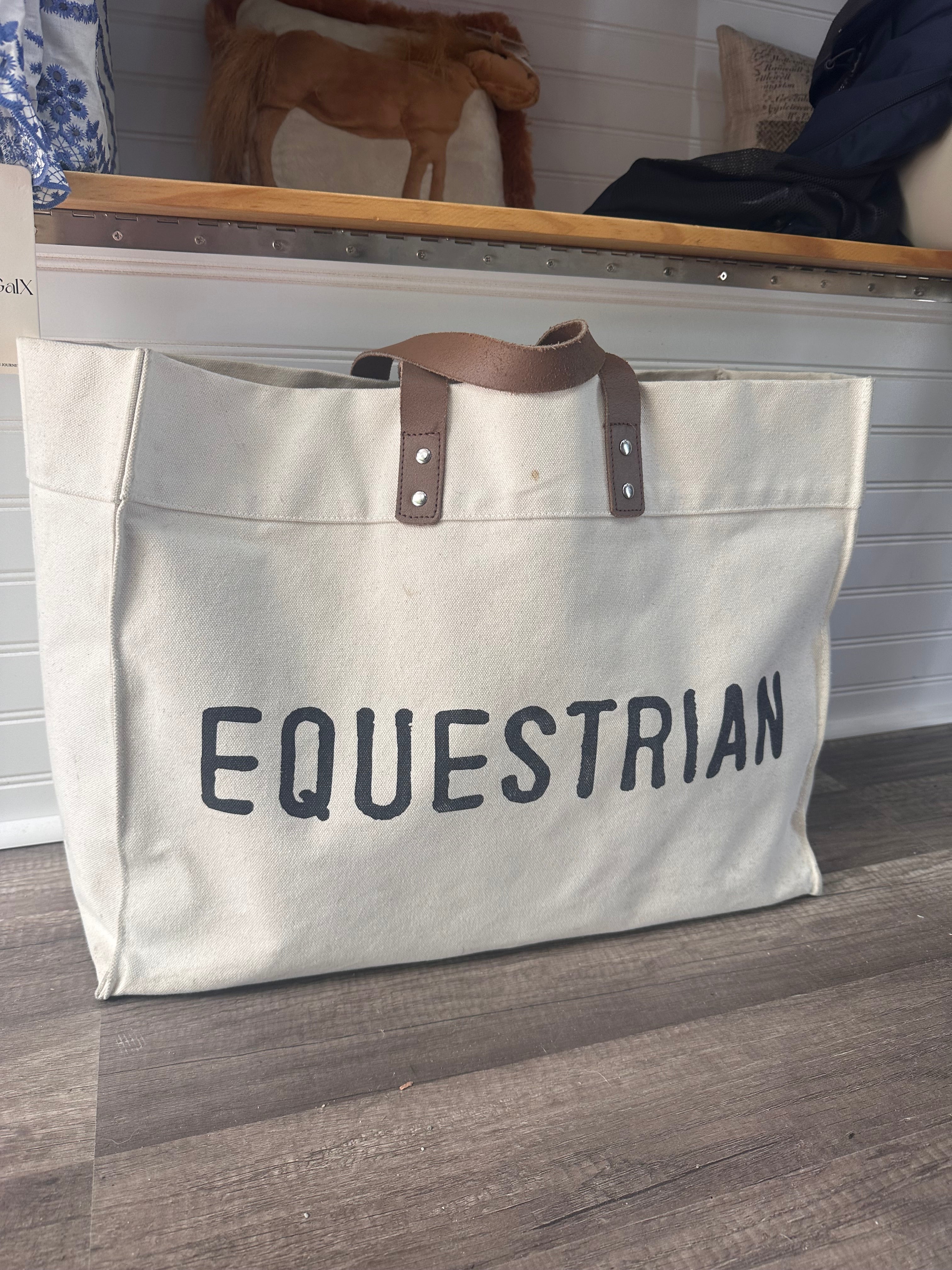Equestrian Canvas Tote - Stylish In The Saddle