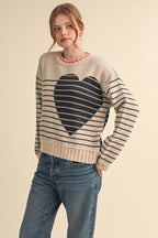 Heart Striped Sweater