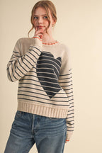 Heart Striped Sweater