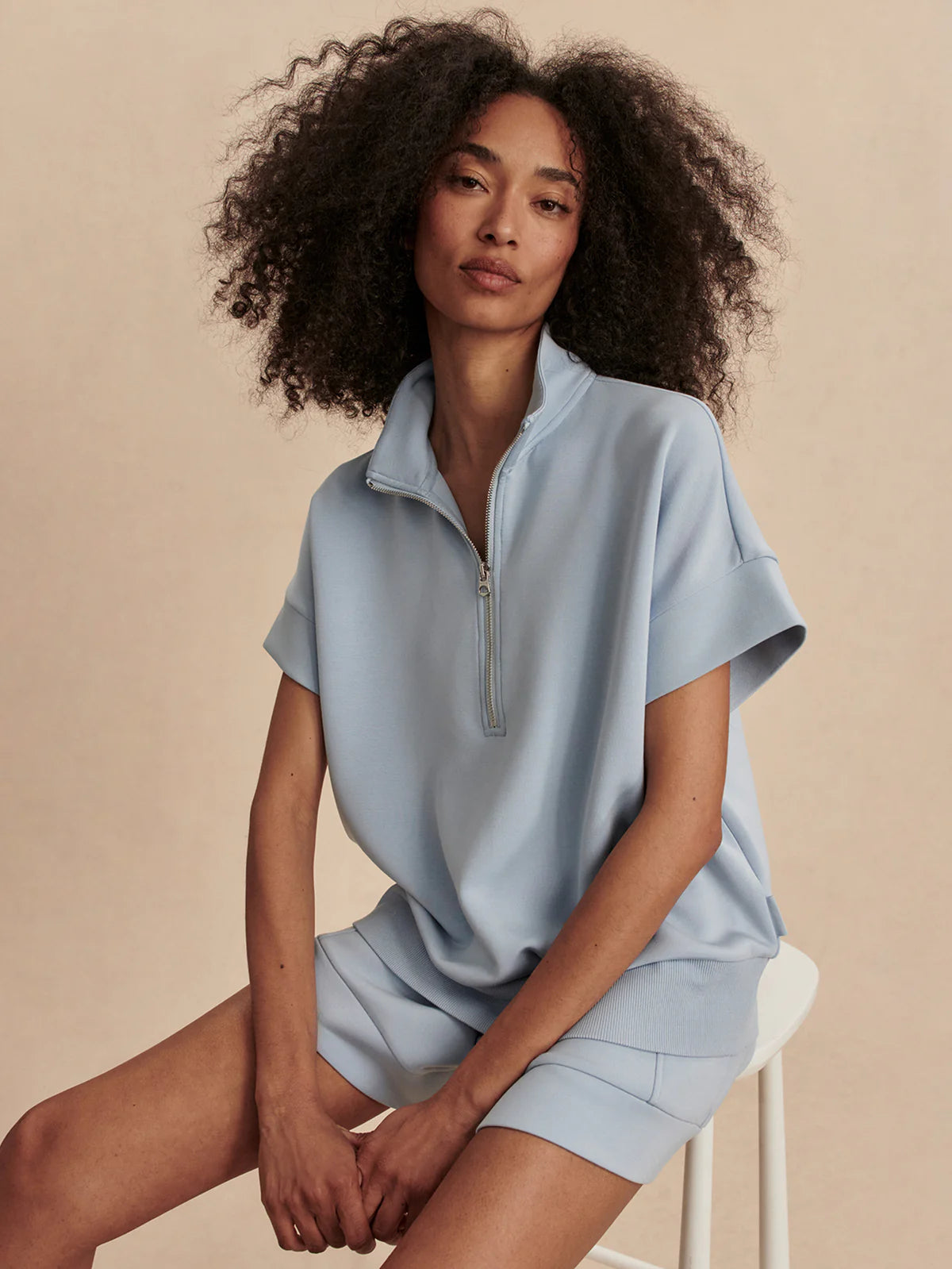 Ritchie Short Sleeve Top Blue - Stylish In The Saddle