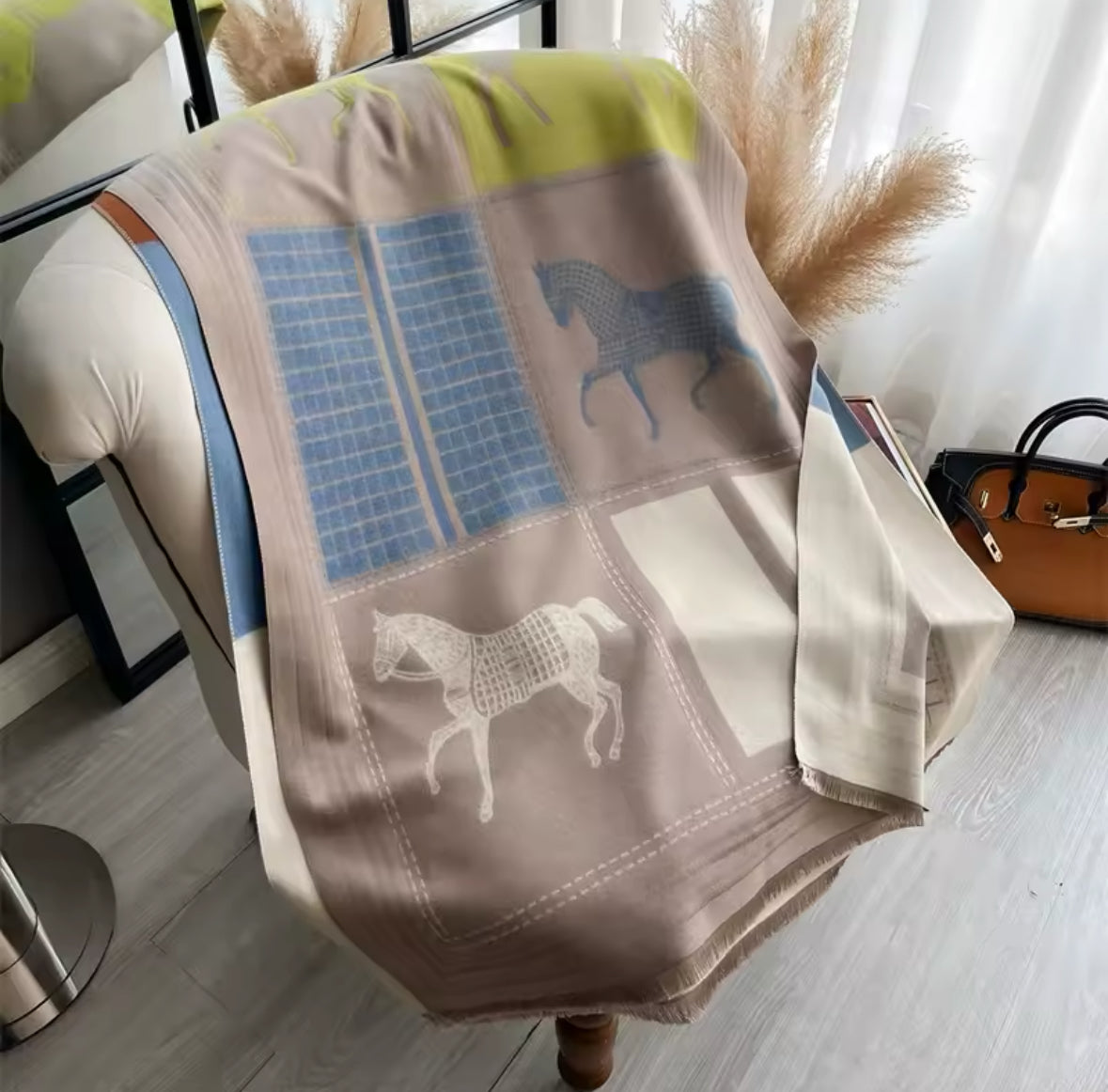 Blue Lime Classic Equestrian Scarf/Shawl - Stylish In The Saddle