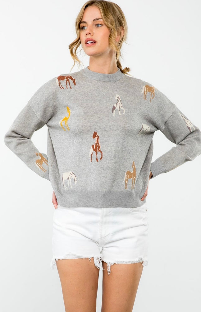 Four Horses Heather Grey Sweater