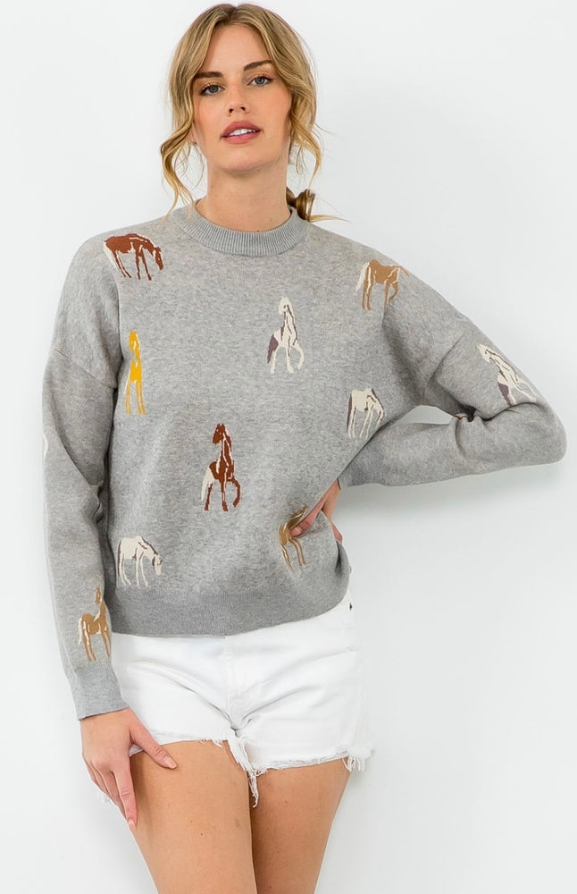 Four Horses Heather Grey Sweater