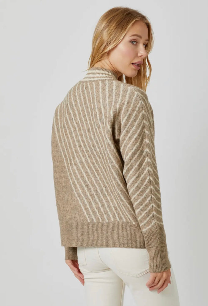 Biscuit Striped Crew Neck Sweater