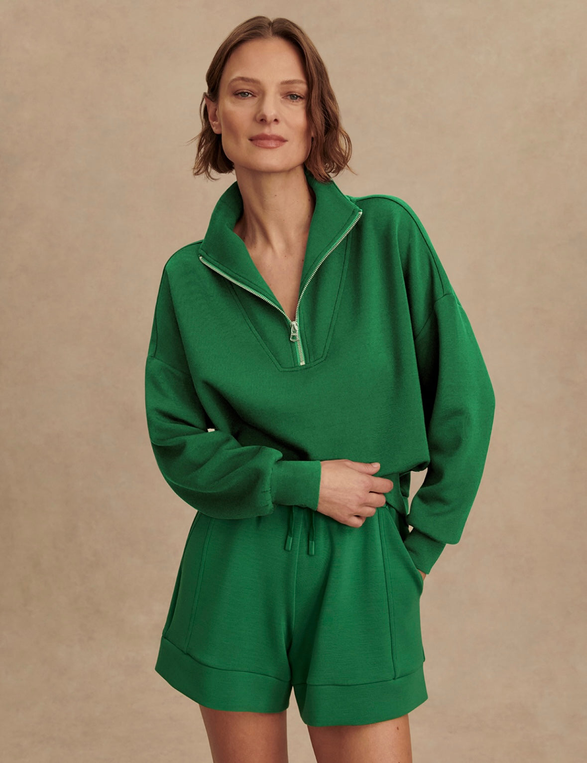 Verdant Hawley Half Zip Sweat - Stylish In The Saddle