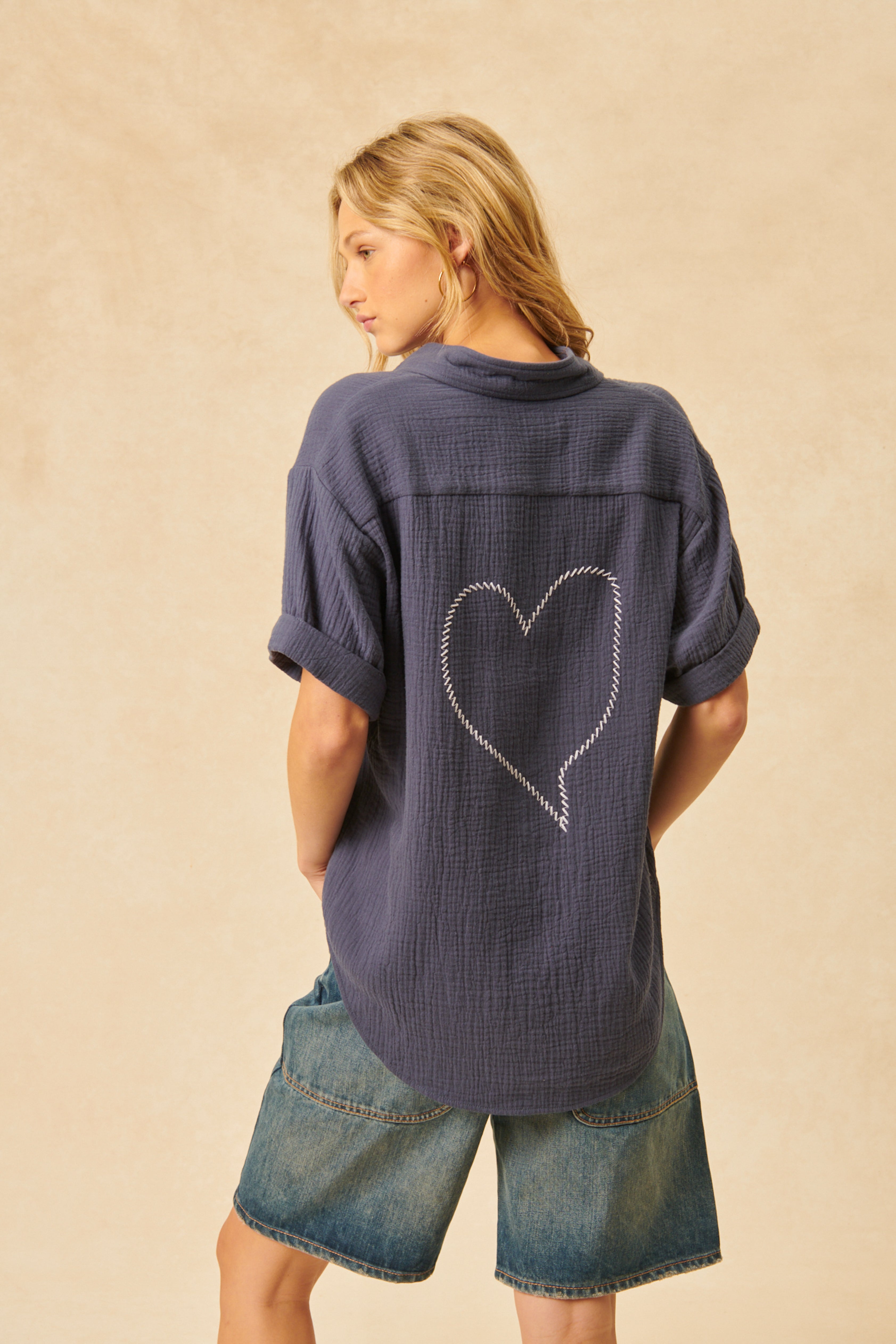 Felix Heart Button Down Top - Stylish In The Saddle