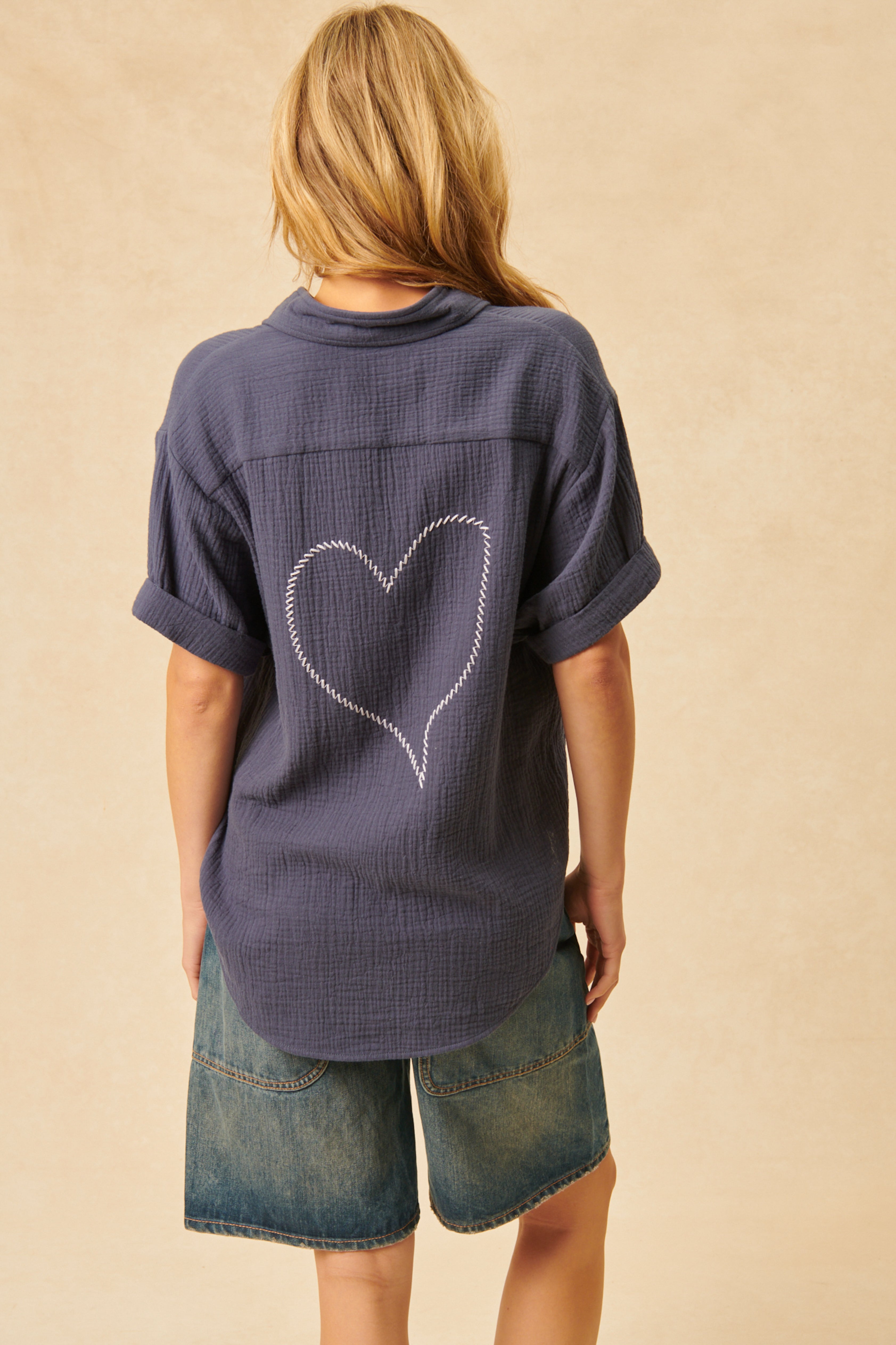 Felix Heart Button Down Top - Stylish In The Saddle