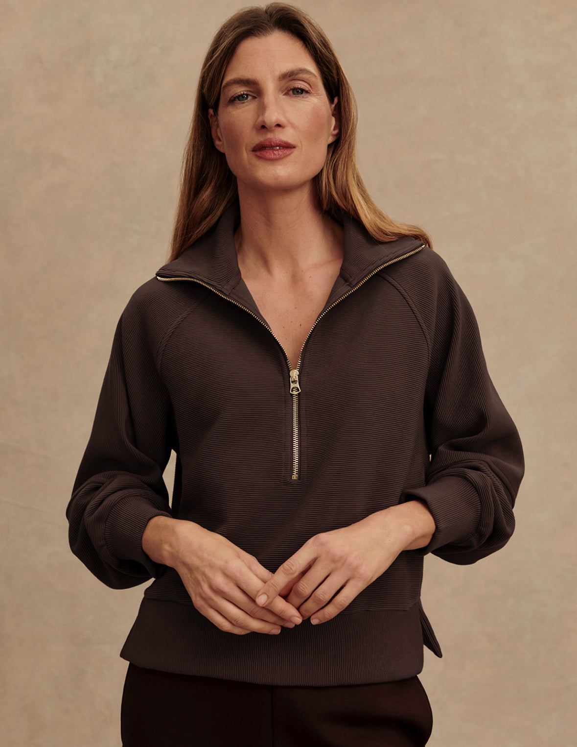 Coffee Milano Half Zip Sweat 2.0 - Stylish In The Saddle