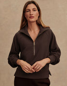 Coffee Milano Half Zip Sweat 2.0 - Stylish In The Saddle