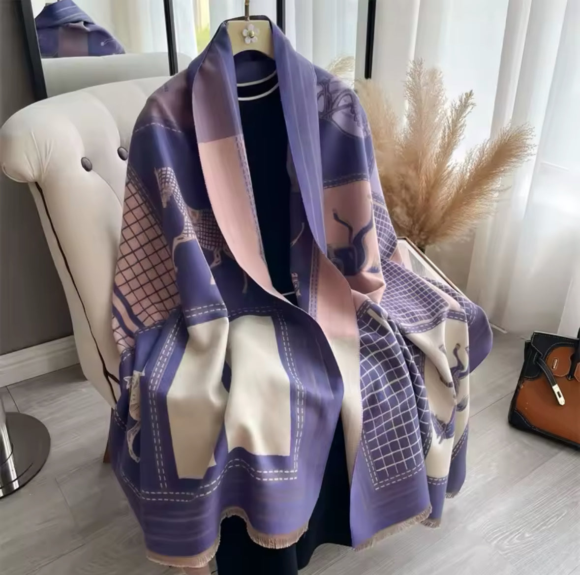Purple Classic Equestrian Scarf/Shawl - Stylish In The Saddle