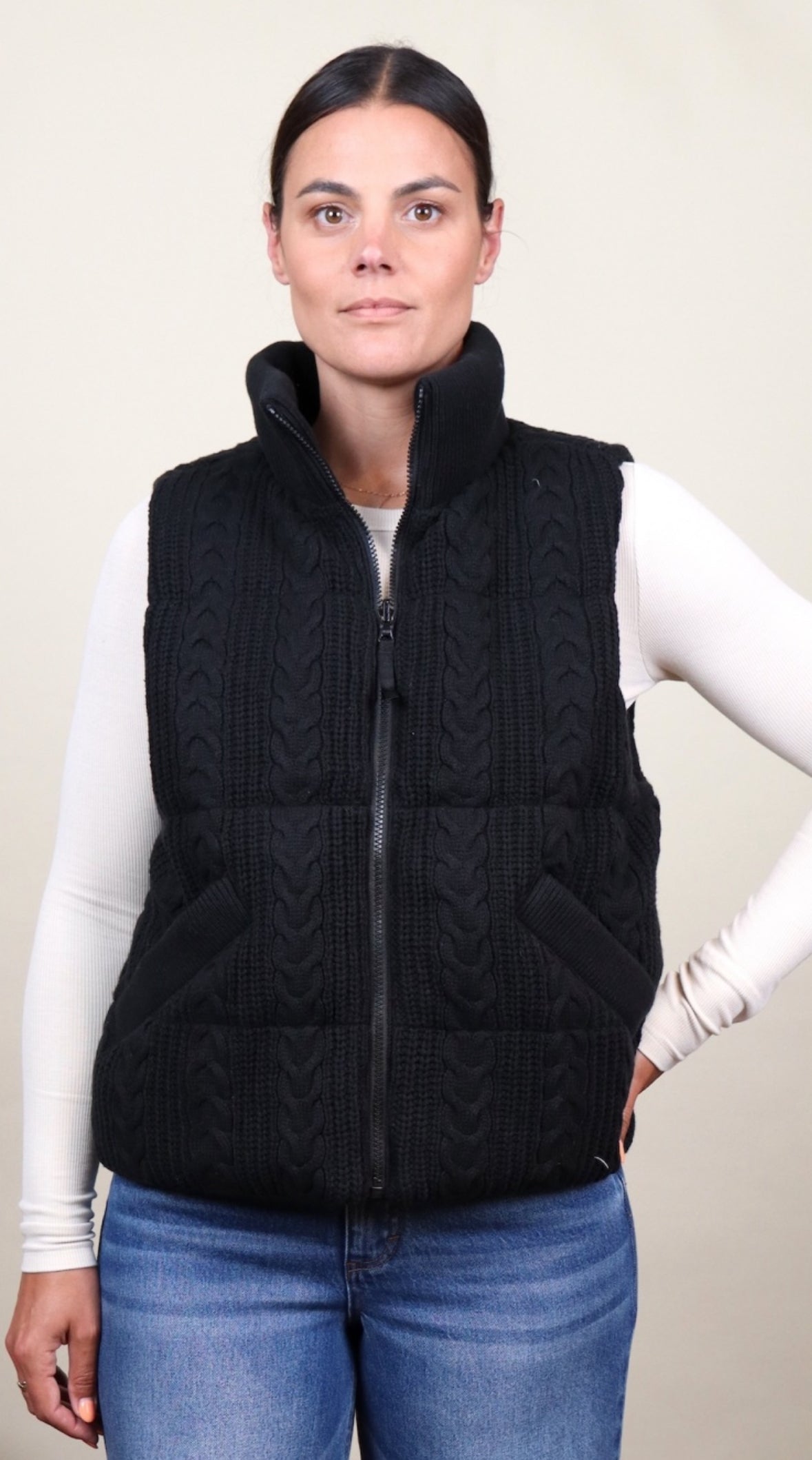 Alba Cable Reversible Puffer Vest