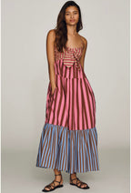 Tiered Striped Midi Dress