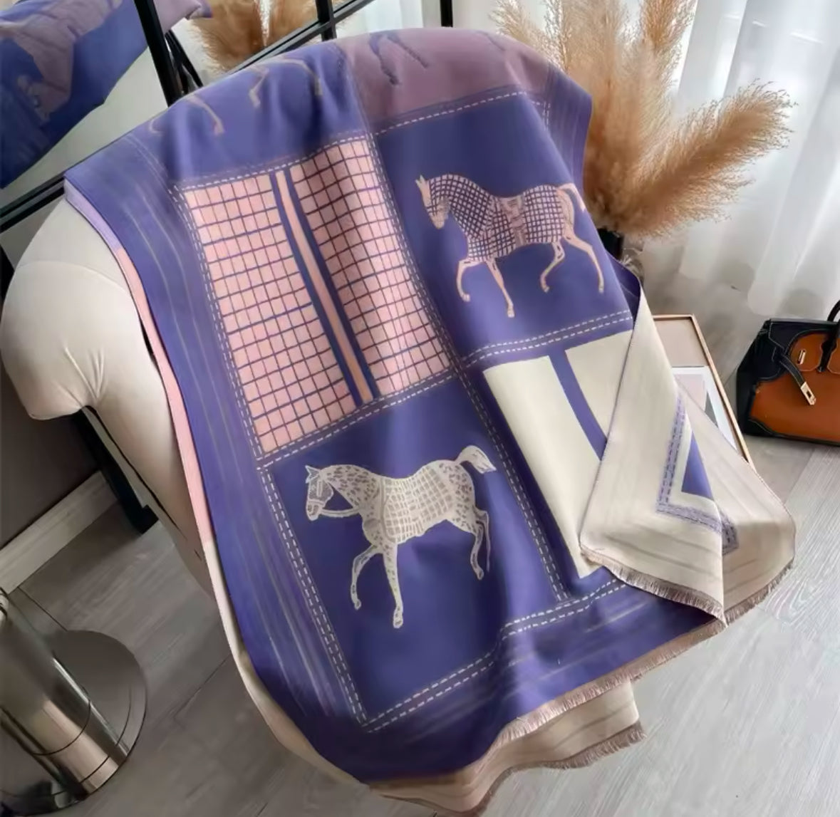 Purple Classic Equestrian Scarf/Shawl - Stylish In The Saddle