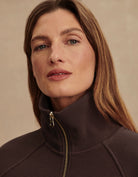 Coffee Milano Half Zip Sweat 2.0 - Stylish In The Saddle