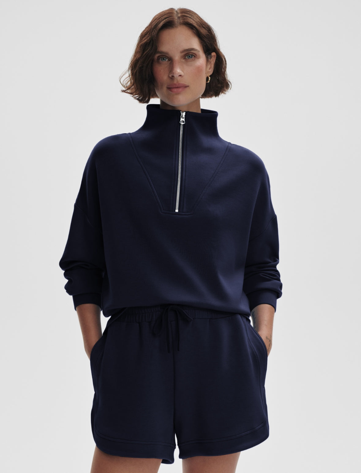 Grey Half Zip Cropped Athletic Jacket – Stylish In The Saddle