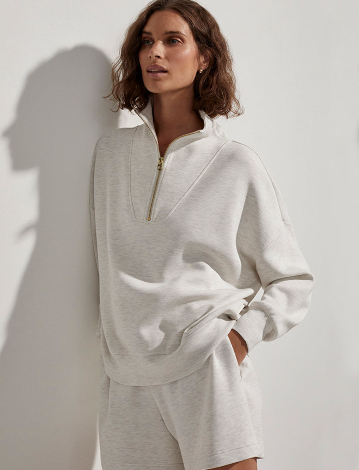 Hawley Quarter Zip Sweater Ivory - Stylish In The Saddle