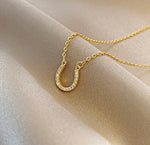 Reversible Gold Horseshoe Necklace