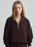 Hawley Quarter Zip Sweater Coffee - Stylish In The Saddle