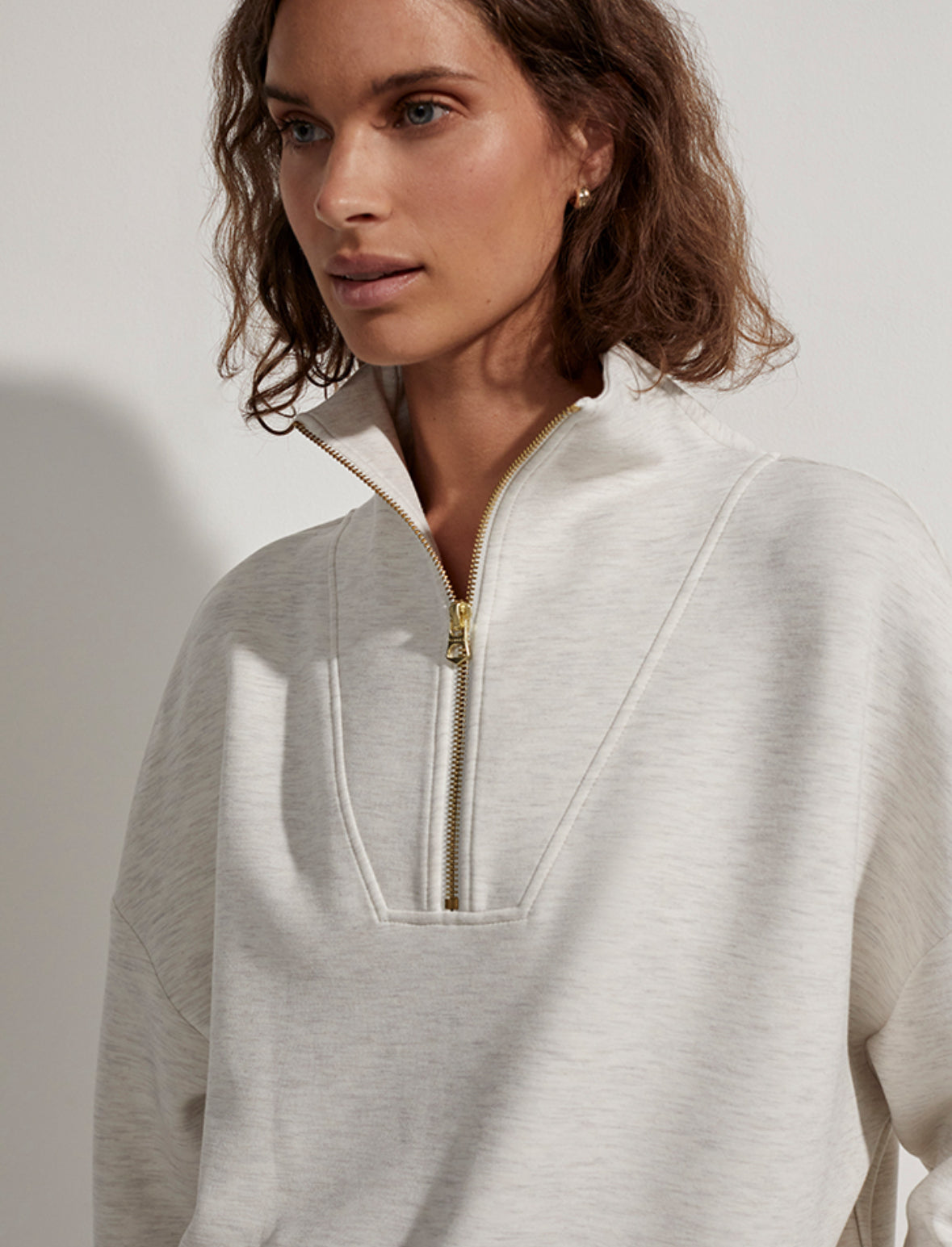 Hawley Quarter Zip Sweater Ivory - Stylish In The Saddle