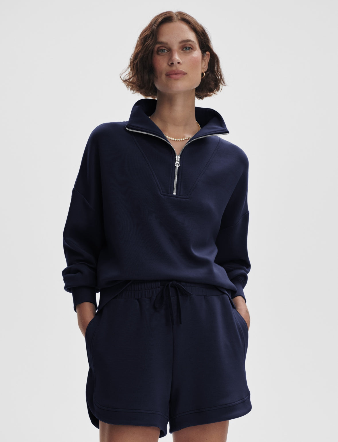 Hawley Quarter Zip Sweater Navy - Stylish In The Saddle