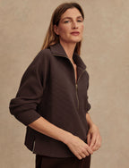 Coffee Milano Half Zip Sweat 2.0 - Stylish In The Saddle