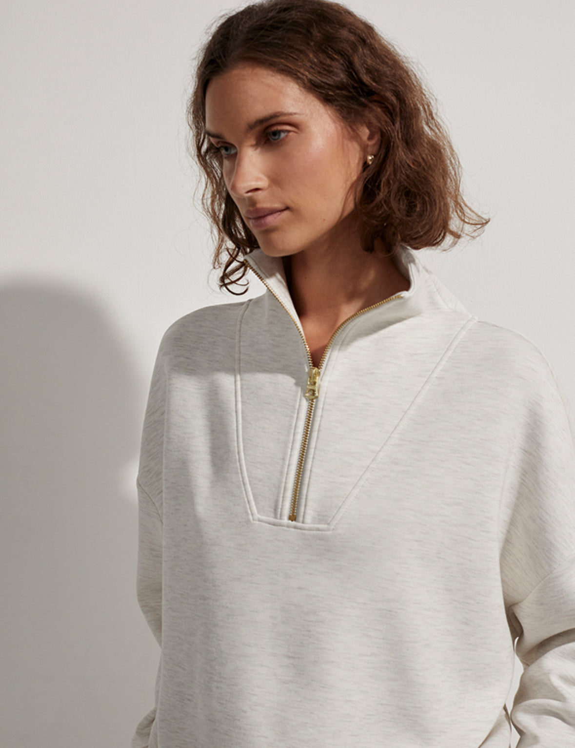 Hawley Quarter Zip Sweater Ivory - Stylish In The Saddle