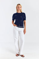 LEMON DITSY EMBROIDERY TEE