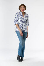 Eliza Blue Wild Horse Toile Top
