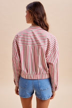 Striped Cotton Bomber Jacket