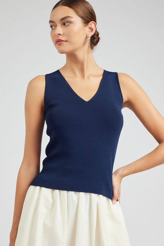 Sleeveless V Neck Sweater Tank - Stylish In The Saddle