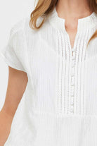 Boxy Crop Top with Button Detail - Stylish In The Saddle