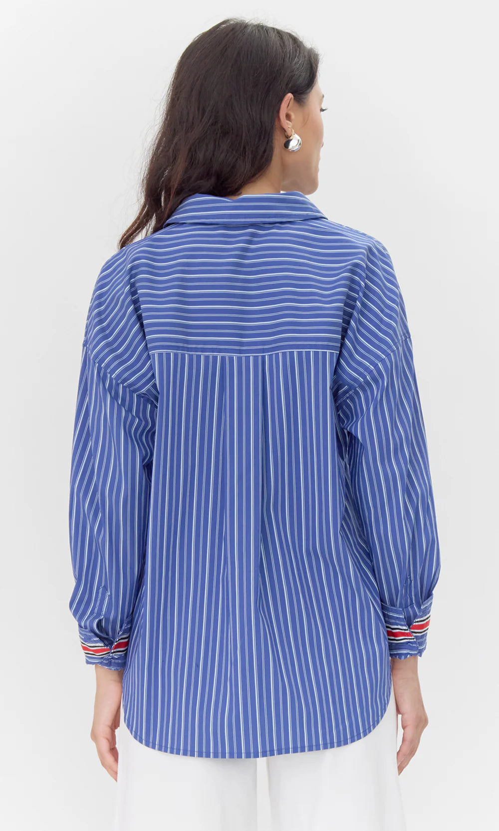Hattie Poplin Oversized Stripe Shirt - Stylish In The Saddle