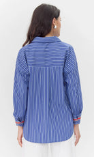 Hattie Poplin Oversized Stripe Shirt - Stylish In The Saddle