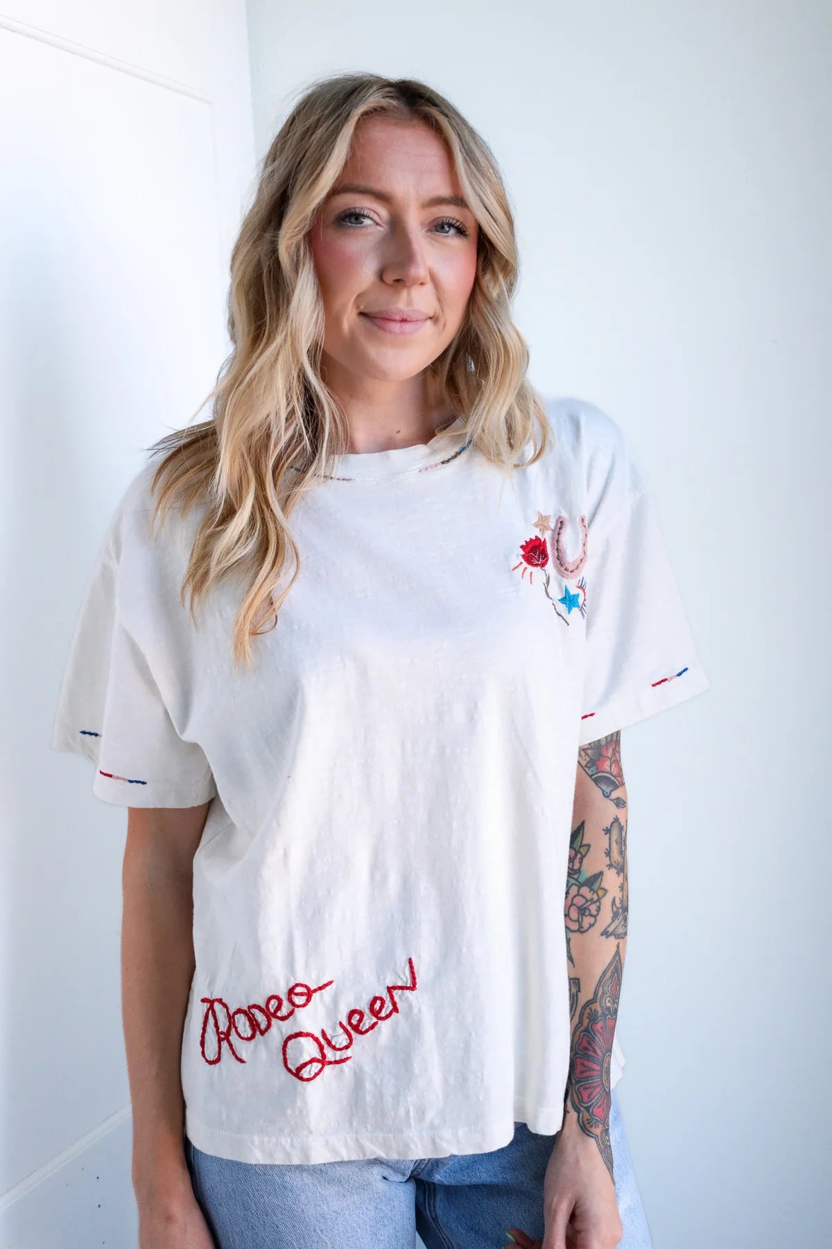 Rodeo Queen Embroidered T Shirt - Stylish In The Saddle