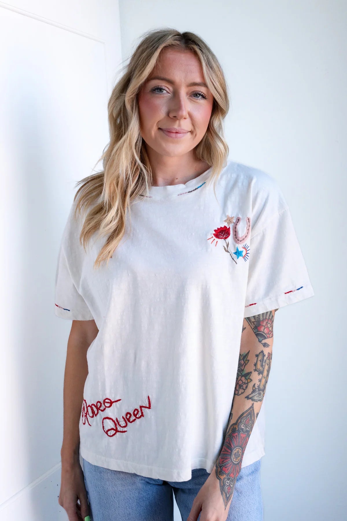 Rodeo Queen Embroidered T Shirt - Stylish In The Saddle