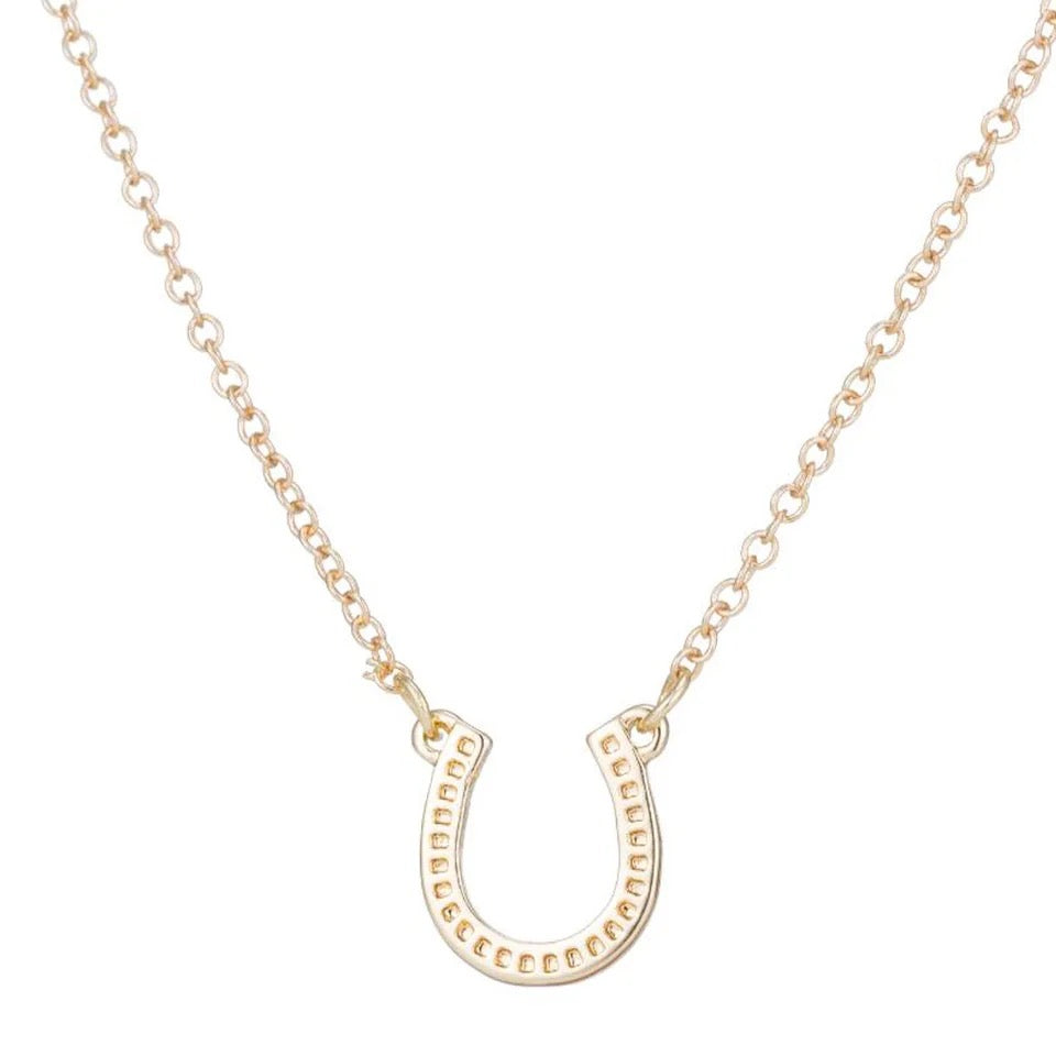 Reversible Gold Horseshoe Necklace