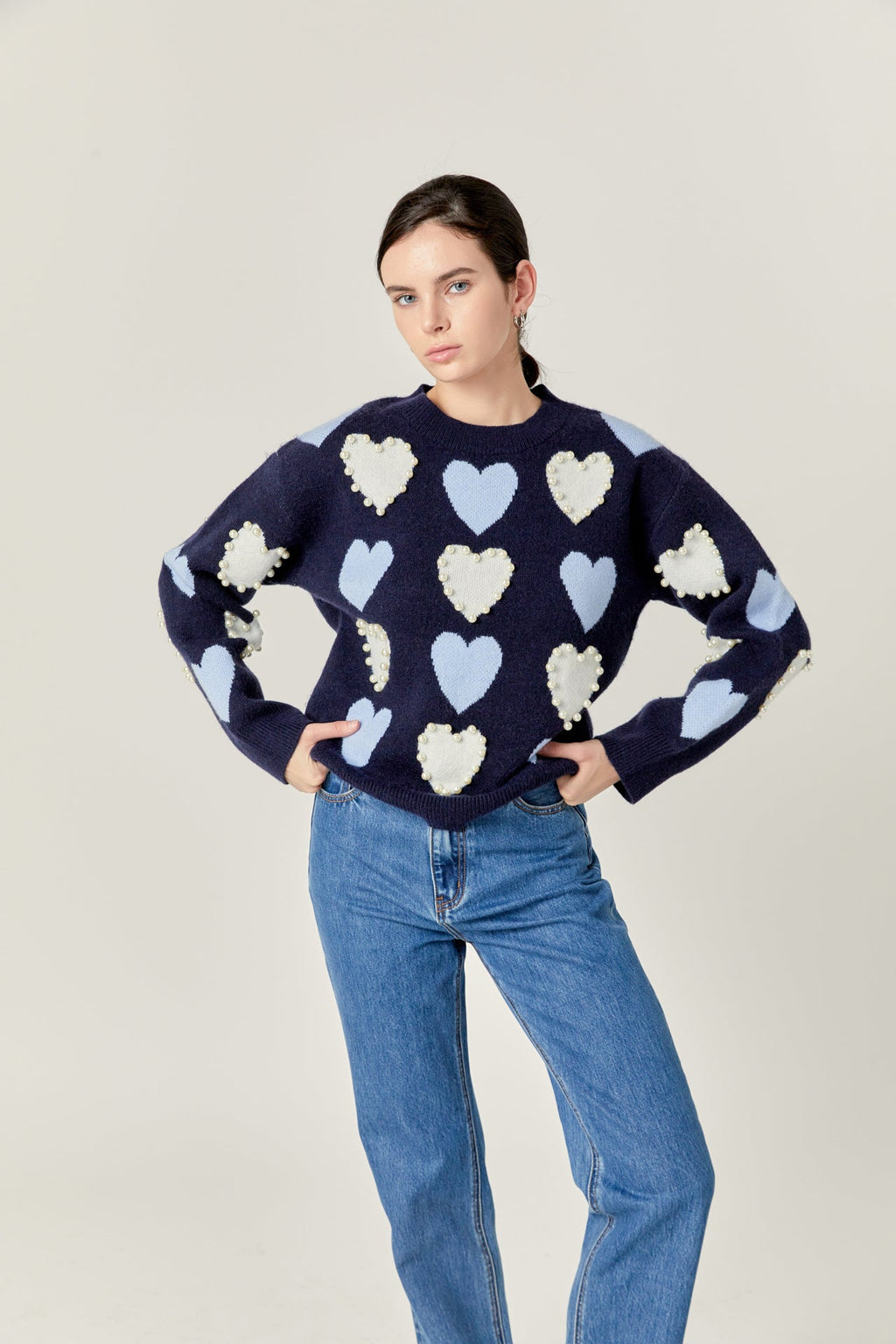Dolly Heart & Pearl Sweater
