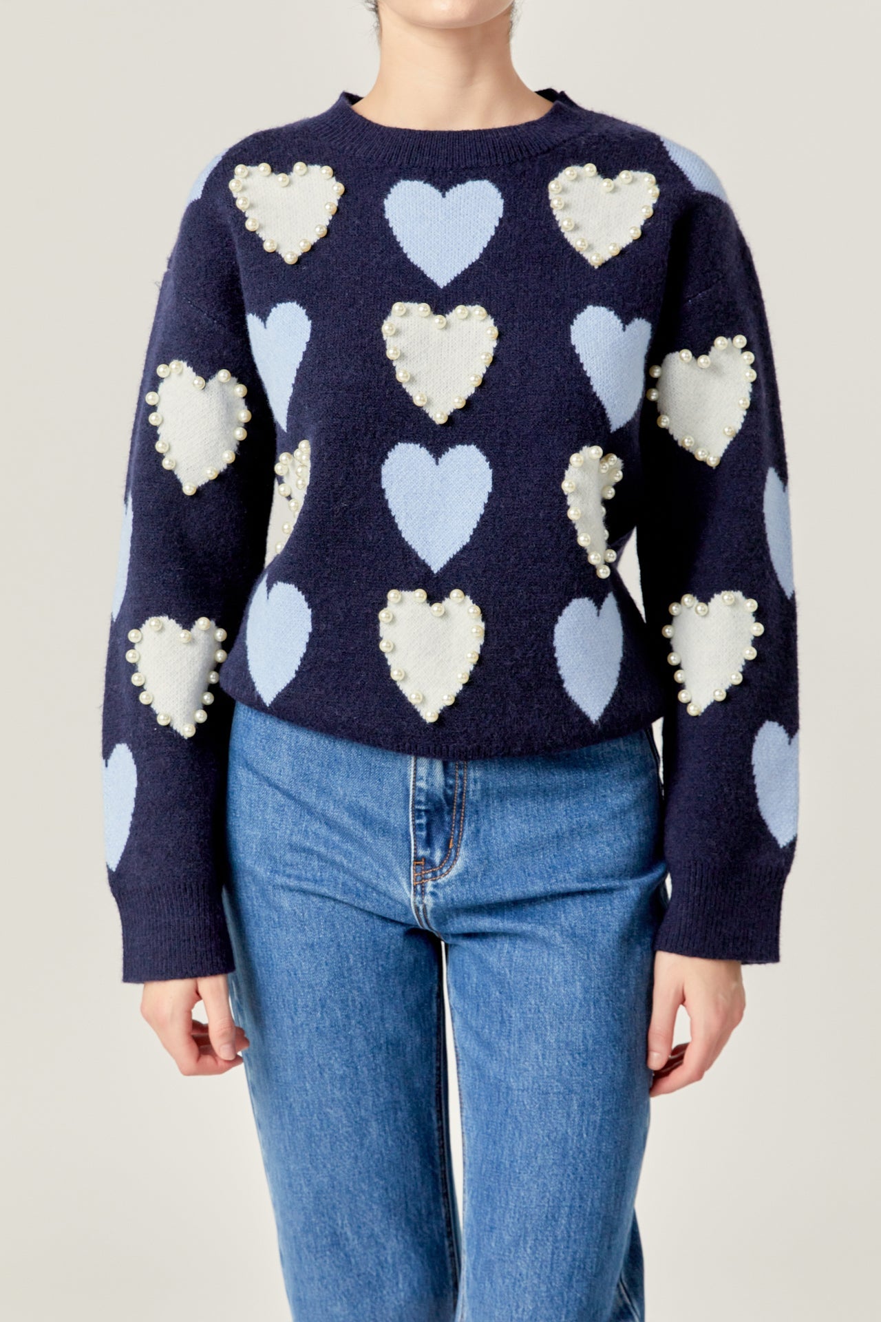 Dolly Heart & Pearl Sweater