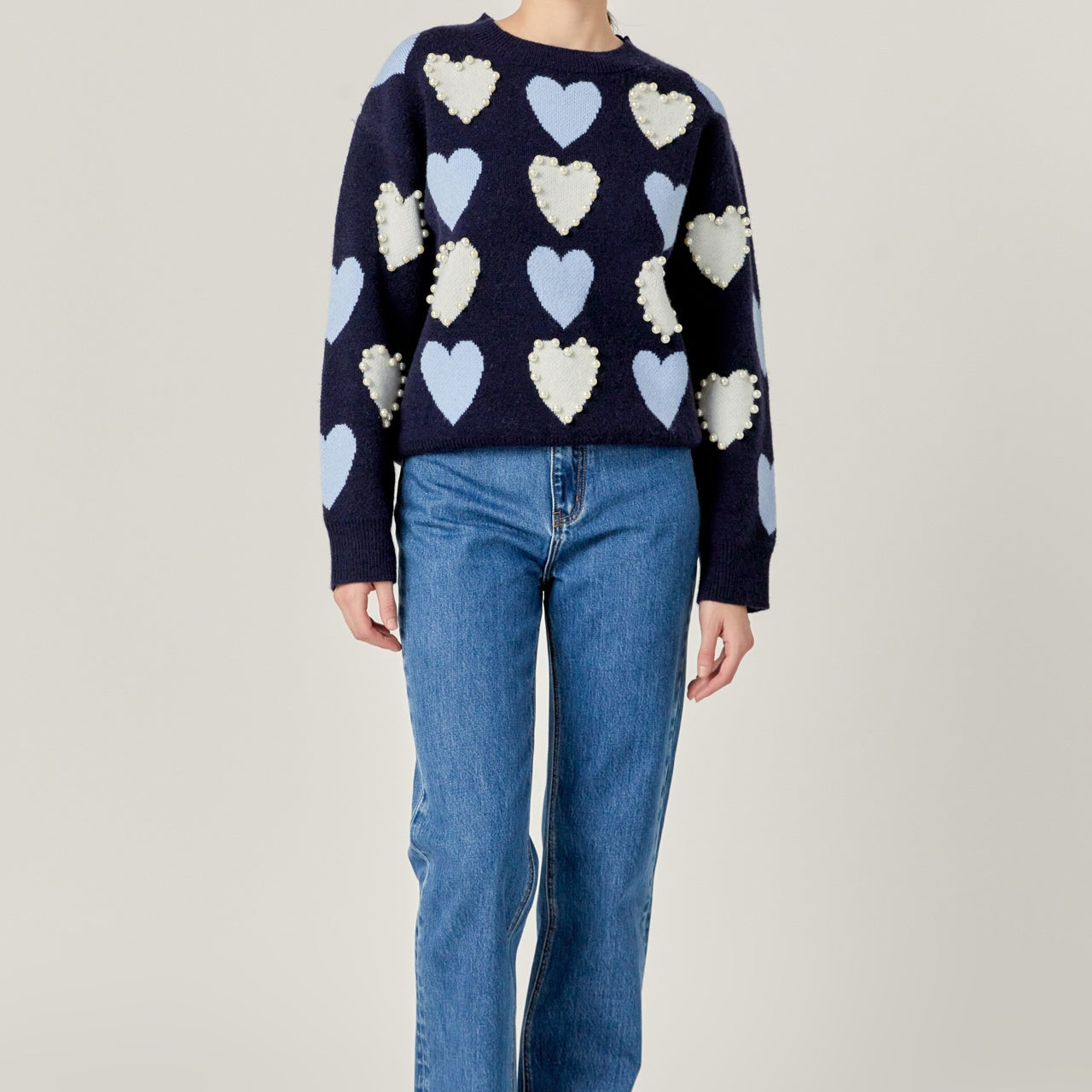 Dolly Heart & Pearl Sweater