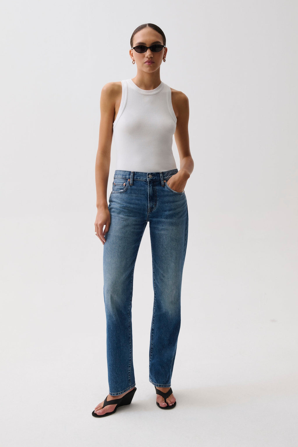Issa Mid Rise Relaxed Straight Jean