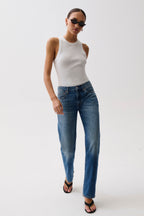 Issa Mid Rise Relaxed Straight Jean