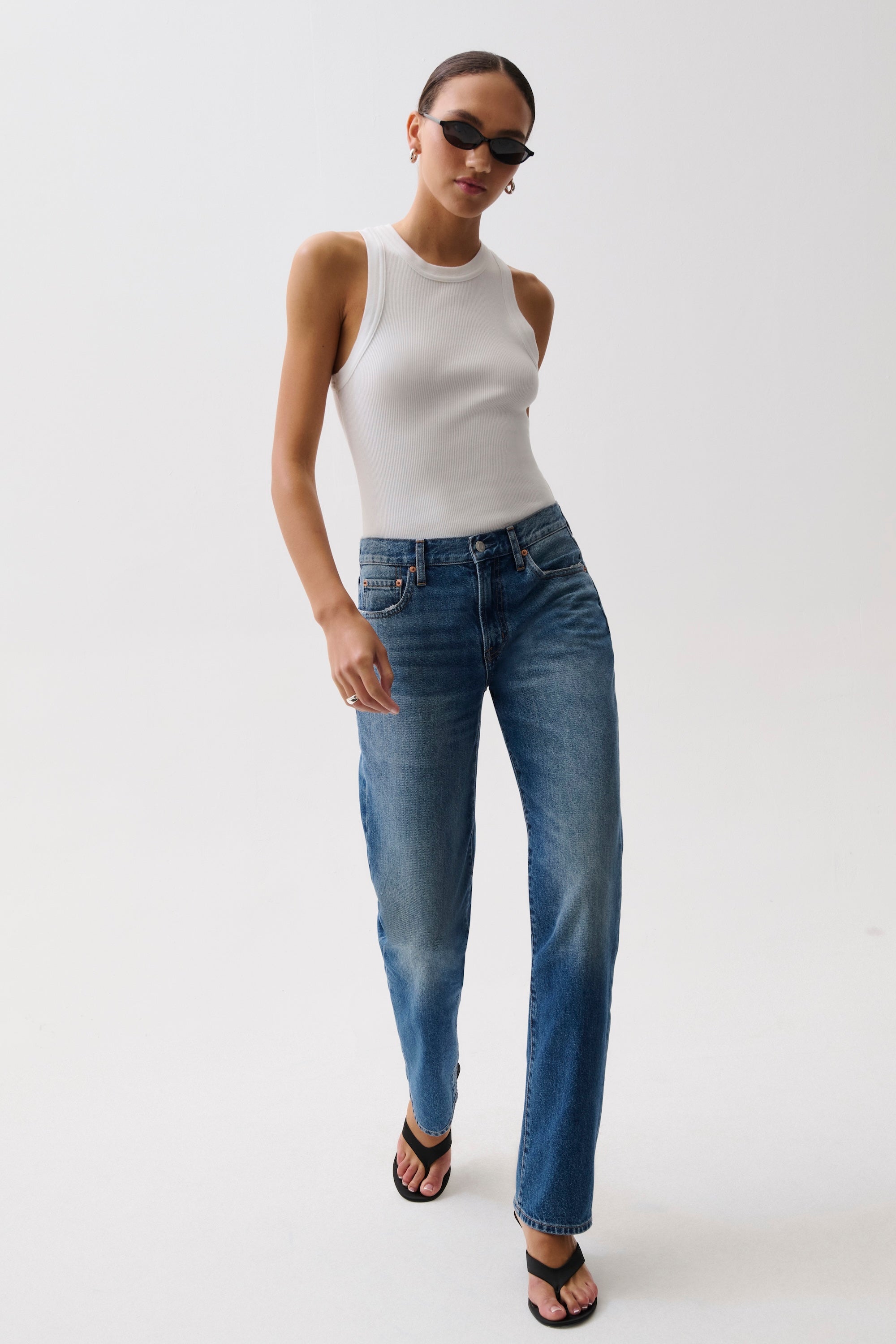 Issa Mid Rise Relaxed Straight Jean