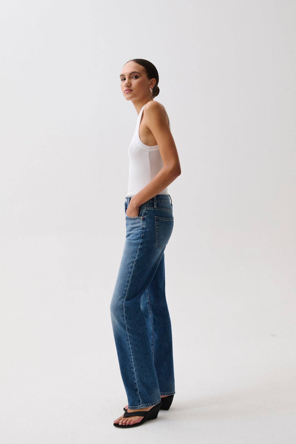 Issa Mid Rise Relaxed Straight Jean