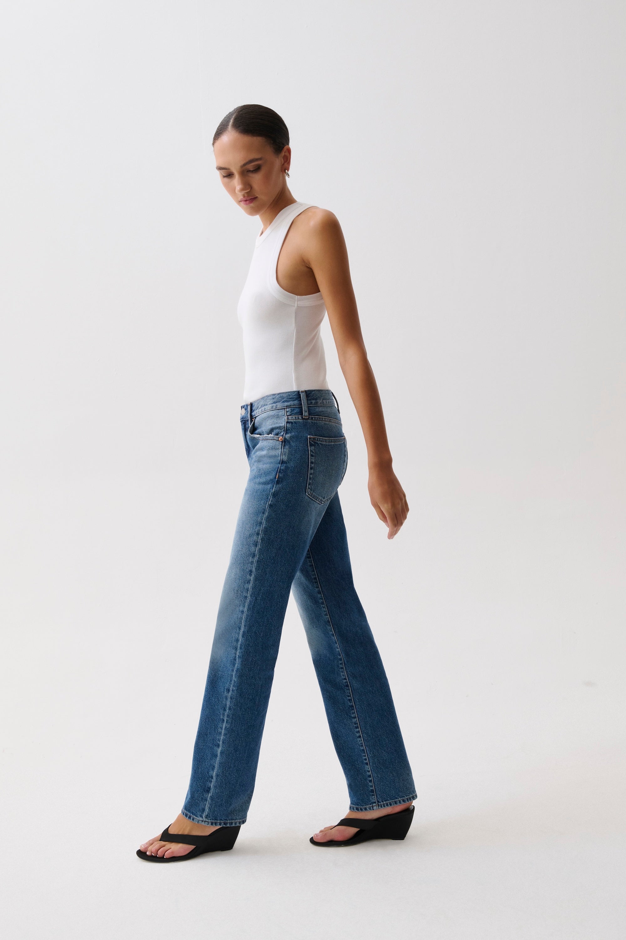 Issa Mid Rise Relaxed Straight Jean